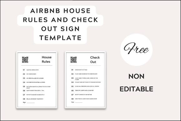 Airbnb House Rules and Check out Sign Graphics Freebies Review