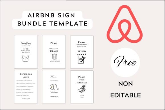 Airbnb Sign Bundle Templates - Volume 1: Graphics & Freebies Review