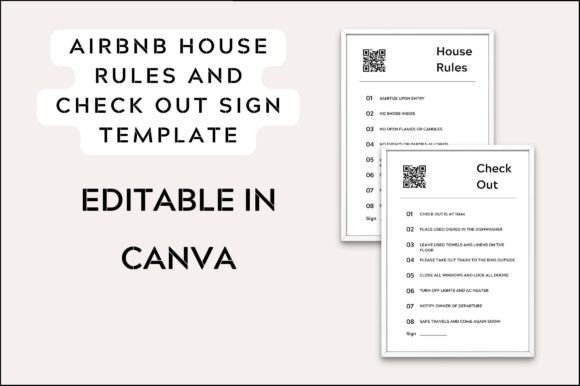 Airbnb Vacation Rental House Rules Graphic Template