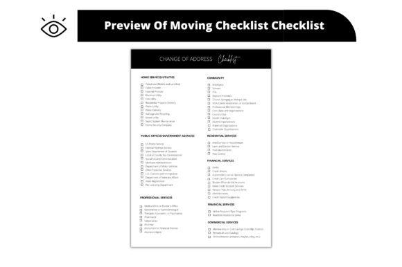 Change of Address Checklist Graphics and Freebies Review