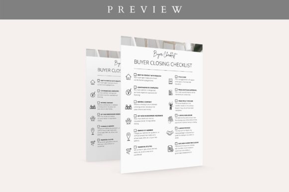 Easy Editable Buyer Closing Checklist Graphics for Brand Templates
