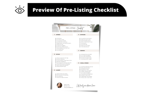 Editable Pre Listing Checklist Template for Graphics