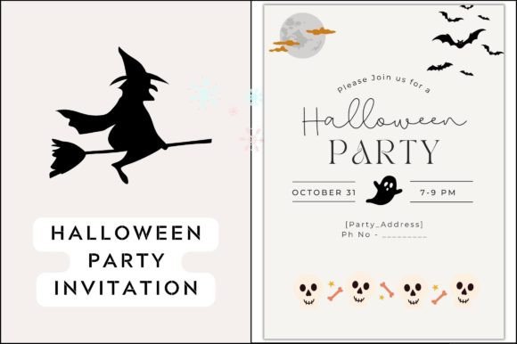 Halloween Party Invitation Card: Graphics and Freebies for Publishers