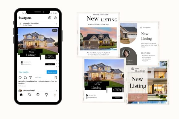 New Listing Templates for Realtors: Premium Graphics for Digital Sellers