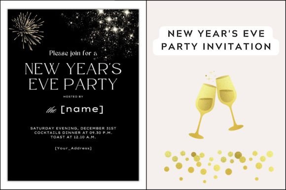 New Year Invite Card for Graphics and Graphic Templates