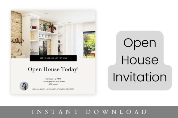 Open House Invitation for Realtor: Graphics & Print Templates Review