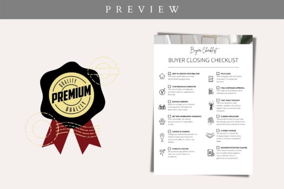 Premium Buyer Closing Checklist Template Graphics for Crafters