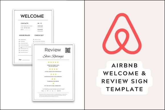 Printable Airbnb Welcome Review Sign