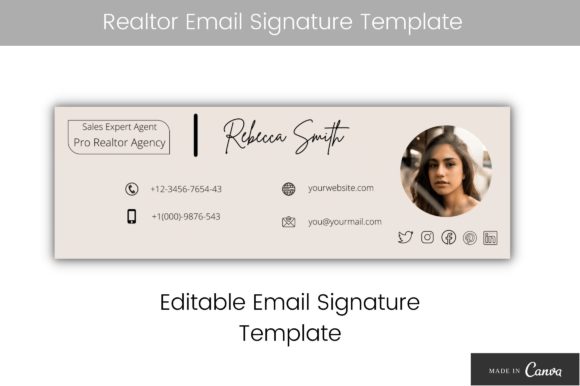 Real Estate Email Signature Template: Graphics for Professional Branding