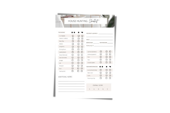 Real Estate House Hunting Checklist Graphics Review