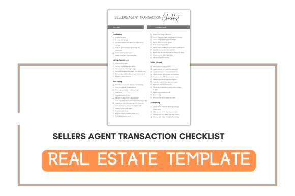 Sellers Agent Transaction Printable: Premium Graphics & Print Templates