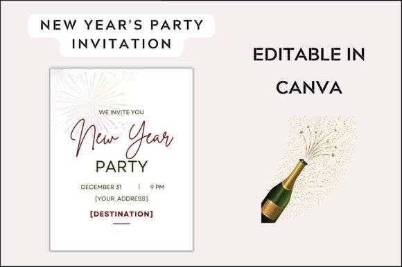 Sharable New Year Invite Card for Modern Graphics and Templates