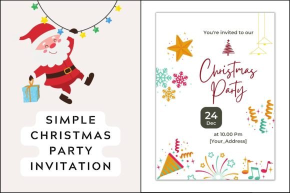 Simple Christmas Party Invitation: Graphics & Freebies for Publishers