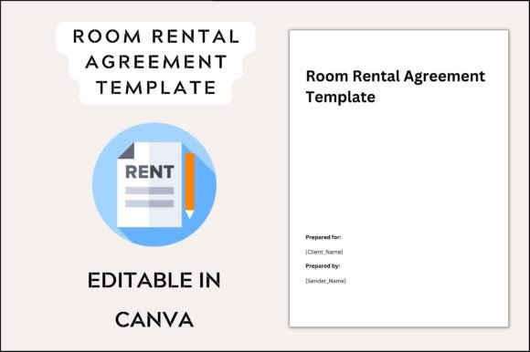 Simple Room Rental Contract Graphic Template for Handmade Use