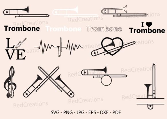 Trombone Bundle Svg, Heartbeat, Frame: A Publisher's Review of Graphics and Crafts